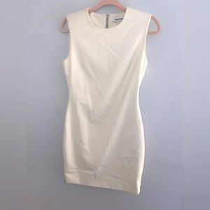 Elizabeth and James white mini dress with zipper slits on both sides